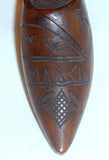 Antique Hand Carved Wood Shoe-shaped Snuff Box Marked "MARKEN" From Holland