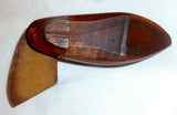 Antique Hand Carved Wood Shoe-shaped Snuff Box Marked "MARKEN" From Holland