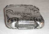 Old German Silver Match Safe Vesta Bird Hunting Scene Men Shooting & Dog Chasing