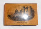 Antique Sycamore Wood Mauchline Box Transfer Carisbrooke Castle Isle of Wight UK