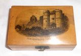 Antique Sycamore Wood Mauchline Box Transfer Carisbrooke Castle Isle of Wight UK