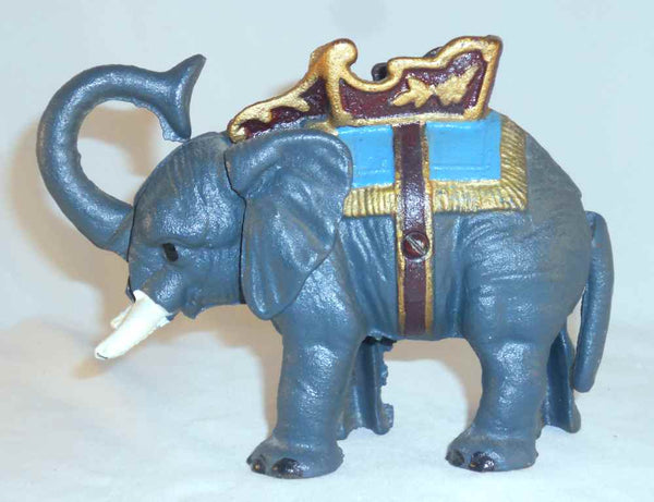 AC WILLIAMS Cast on sale Iron Elephant HOWDAH Still Bank ANTIQUE Original Paint PATINA