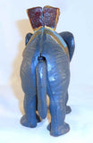 Vintage Painted Cast Iron Mechanical Penny Bank Colorful Elephant with Howdah