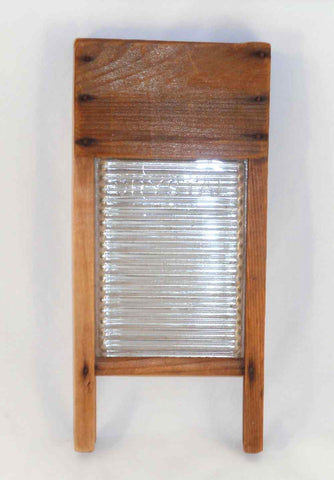 Antique Wood and Glass Miniature Salesman Sample Washboard CRYSTAL Made in USA
