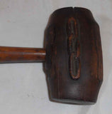 Antique Carved Wood Independent Order of Odd Fellows Lodge Gavel Dated 1874