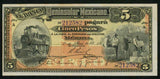 1914 Mexico Banco Peninsular 5 Pesos Banknote P#S465a Locomotive Ship Unc Detail