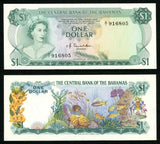 1974 The Central Bank of The Bahamas One Dollar Banknote P# 35a Crisp Uncirculated