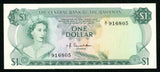 1974 The Central Bank of The Bahamas One Dollar Banknote P# 35a Crisp Uncirculated