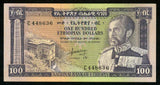 1966 No Date Ethiopia 100 Dollar Banknote Emperor Haile Selassie Pick No. 29a AU