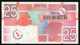 1989 Netherland 25 Gulden Banknote Pick Number 100 Beautiful Geometric Design Crisp Uncirculated Currency Note
