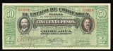Beautiful Decree of 1914 The State of Chihuahua Mexico Fifty Peso Currency Note Pick Number S538c Beautiful Crisp Uncirculated Banknote