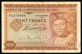 1967 Mali 100 Francs Banknote Bank of the Republic of Mali Pick Number 7a Nice Very Fine