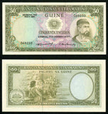 1971 Banknote Banco Nacional Ultramarino Portuguese Guinea 50 Escudos P 44a Crisp UNC
