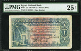1916 Egypt One Pound Banknote National Bank of Egypt Pick 12a Frederick Rowlatt Signature PMG 25 Very Fine