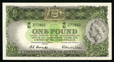 Scarce 1953-60 ND Australia One Pound Banknote P# 30a Queen Elizabeth XF++
