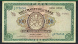 1961-1967 The Chartered Bank Of Hong Kong One Hundred Dollars Pick Number 71b PCGS Very Fine 20 Currency Note