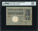 Netherlands Bank Banknote 29 April 1929 Issue Fifty Gulden P#47 PMG 25 Very Fine