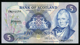 1983 Bank of Scotland Five Pounds Banknote Pick Number 112f Crisp Uncirculated