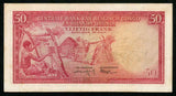 1957 Belgian Congo Ruanda-Urundi Central Bank 50 Francs Banknote P# 32 Choice VF