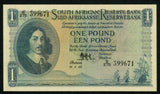 Currency 1957 South African Reserve Bank One Pound Banknote Van Riebeeck P# 92d