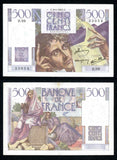 1947 France 500 Francs Banknote Pick Number 129a Banque De France Issue Apparent Very Fine or Better