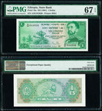 1961 Ethiopia One Dollar Banknote Emperor Haile Selassie P18 Uncirculated 67 EPQ