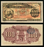 1915 Currency Series G State of Yucatan Mexico 100 Pesos Banknote P# S1125 UNC