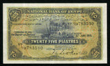 Nice 1950 National Bank of Egypt 25 Piastres P #10d Leith-Ross Signature VF+