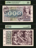 1972 Banknote Switzerland 1000 Francs Dance Macabre P# 52k PMG Choice VF 35