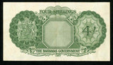 The Bahamas Government 1953 Four Shillings Banknote P# 13c Queen Elizabeth II VF