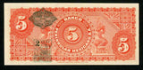 1914 Mexico Banco Peninsular 5 Pesos Banknote P#S465a Locomotive Ship Crisp Unc.