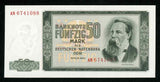 1964 German Democratic Republic 50 Mark Deutschen Notebank Banknote P 25a UNC