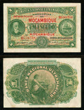 1941 Mozambique One Escudo Banknote P81 Banco Nacional Ultamarino Very Fine