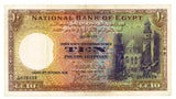 Currency February 1935 Egypt 10 Pounds Banknote P 23a Signed Edward Cook VF+