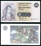 1987 Scotland Clydesdale Bank PLC Five Pounds Banknote P#212d Choice UNC.