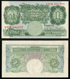 1948-49 Great Britain 1 Pound Banknote P369 Signed Peppiatt Prefix Y67A PMG AU50