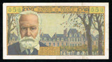 1962 France 5 Nouveaux Francs Banknote P141a Image of Author Victor Hugo VF++