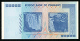 2008 Zimbabwe 100 Trillion Dollar Banknote P 91 Victoria Falls Buffalo AU58 EPQ