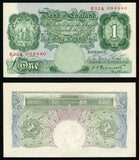 Currency 1948 Great Britain One Pound Banknote P-363d Peppiat Prefix R52A UNC.