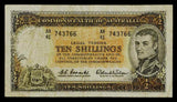 1961-65 ND Australia 10 Shillings Banknote Pick Number 33a Matthew Flinders Portrait Nice About Very Fine Currency