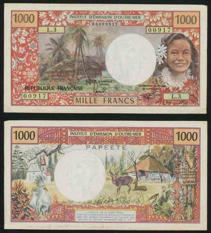 Tahiti 1000 Francs Banknote