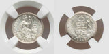 Uncirculated 1913 FG Small Size Silver Coin Republic Peru Half Dinero NGC MS64