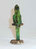 Antique Cast Iron Painted Bottle Opener Green Perched Parrot
