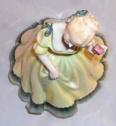 English Royal Doulton Figurine Woman Green Dress Holding Red Box Paula Giamer Antiques and Collectibles English Royal Doulton Figurine Woman Green Dress Holding Red Box Paula Giamer Antiques and Collectibles