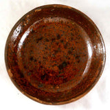 Antique Manganese Glazed Redware Small Deep Pie Plate Southeastern Pennsylvania