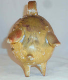 Antique Painted Chalkware Still Penny Bank Large Pig Standing on All Four