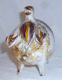 Unusual Old Painted Chalkware Still Penny Bank Pig Standing on All Four