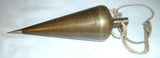Vintage Brass Thirty Ounces Plumb Bob With Steel Tip ~6 3/4" Long Unmarked