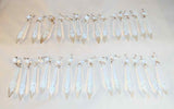Lot of 28 Small Vintage ~2 7/8 inch, 8-Sided Crystal Glass Prisms With Attached 8-Sided Beads Elegant and Beautiful
