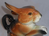 Vintage Erphila Figural Pottery Teapot Rabbit Raised Paw Made in US Zone Germany